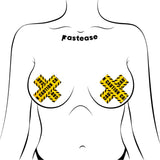 Pastease Crossed Caution Tape Nipple Pasties