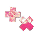 Pastease Flip Sequin Cross Nipple Pasties