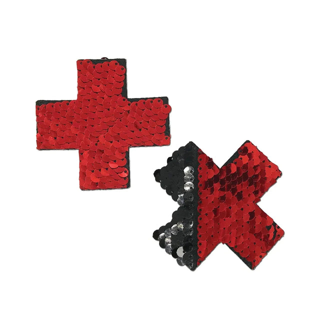 Pastease Flip Sequin Cross Nipple Pasties