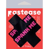 Pastease Liquid Black Cross with Pink 'Spank Me' Nipple Pasties