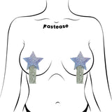 Pastease Silver Glitter Star with Tassel Fringe Nipple Pasties