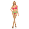 Pink Lipstick Come To Me Bra, Garter Belt & G-string