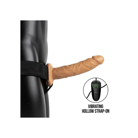 RealRock 8 Inch Vibrating Hollow Strap-On