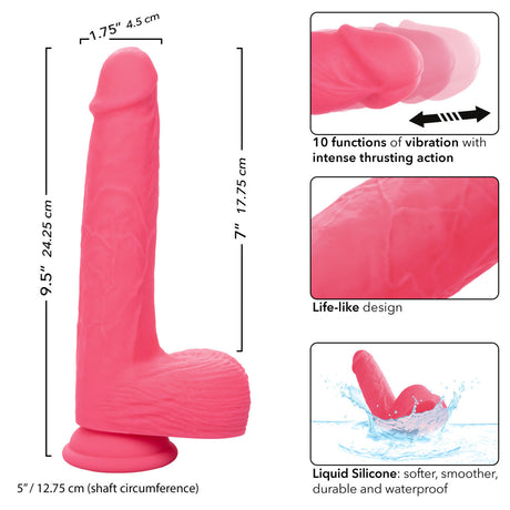 Rechargeable Rumbling & Thrusting Silicone Dildo