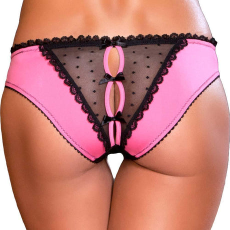 Rene Rofe Frills Crotchless Panty with Back Bows