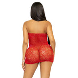 Rhinestone Lace and Net Mini Dress