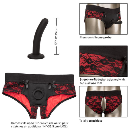 Scandal Crotchless Pegging Panty Set