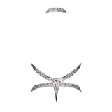 Snaked Metallic Coated Shoulder Sling Harness Thong