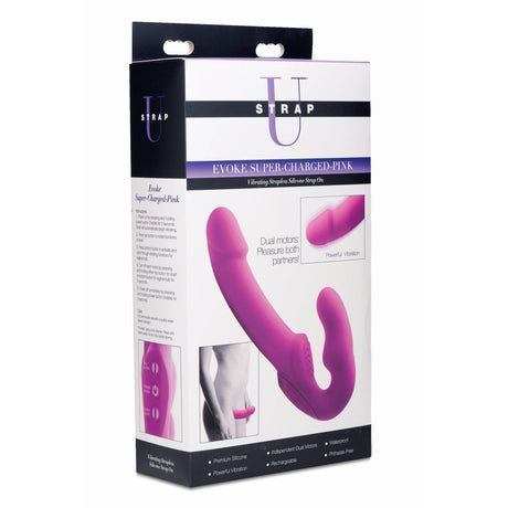 Strap U Evoke Rechargeable Vibrating Silicone Strapless Strap On