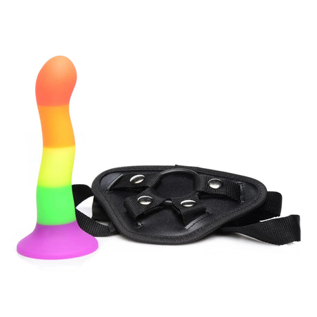 Strap U Proud Silicone Dildo with Harness