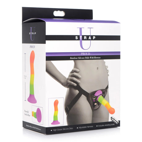 Strap U Proud Silicone Dildo with Harness