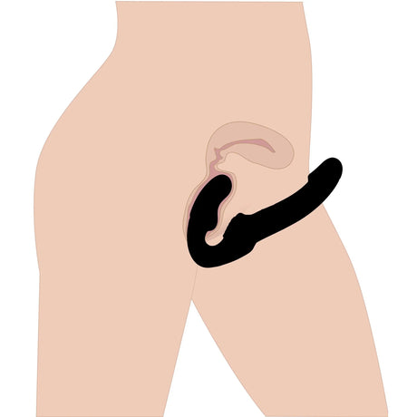 Strap U Revolver Strapless Strap On Dildo - Black