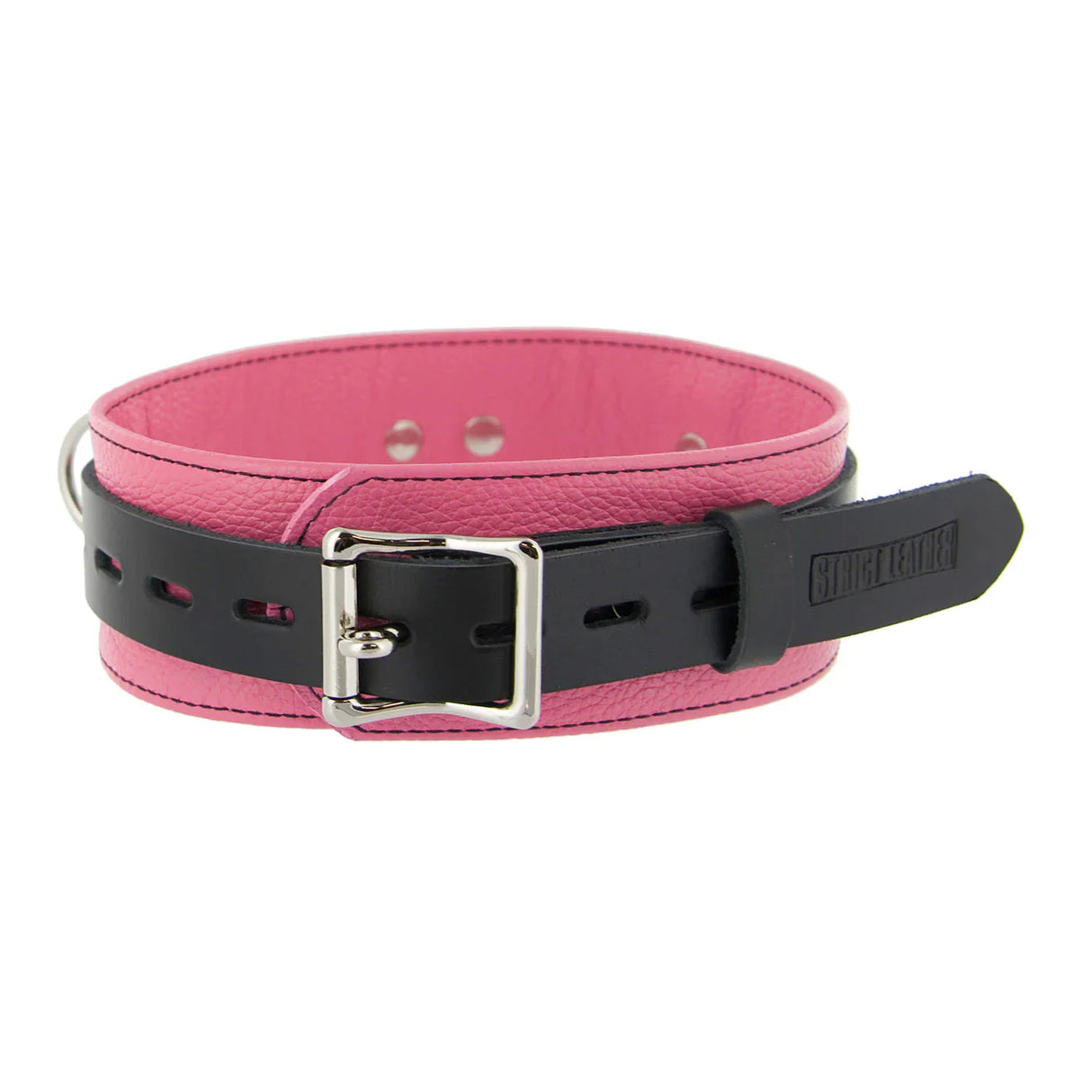 Strict Leather Deluxe Black and Purple Locking Collar