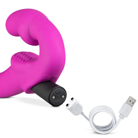 Temptasia Estella Vibrating Pink Strapless Strap-On Dildo