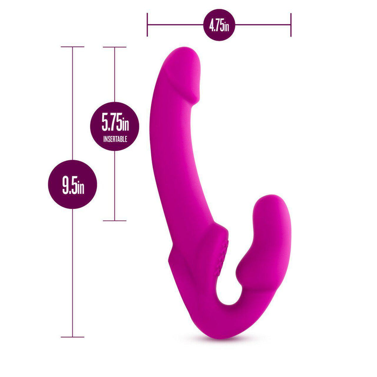 Temptasia Estella Vibrating Pink Strapless Strap-On Dildo