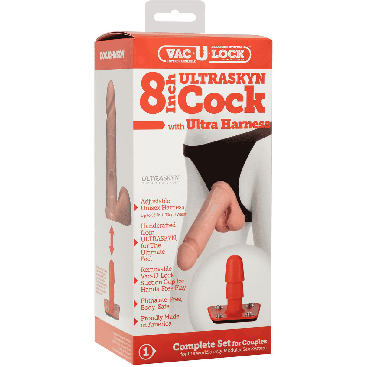 Vac-U-Lock Ultraskyn Cock with Ultra Harness