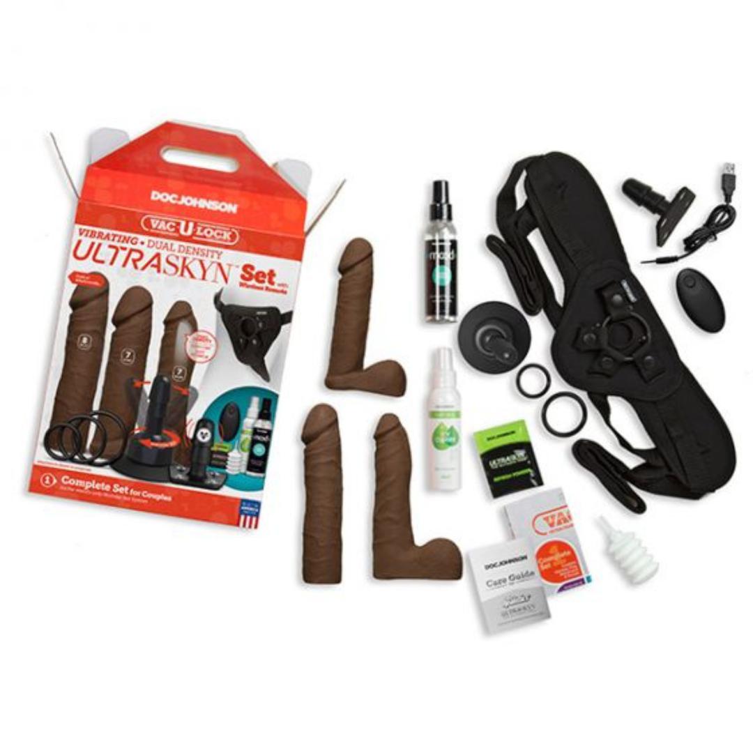 Vac-U-Lock Vibrating Dual Density Ultraskyn Set with Remote
