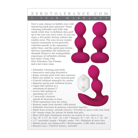 Zero Tolerance The Bubble Butt Inflatable Vibe