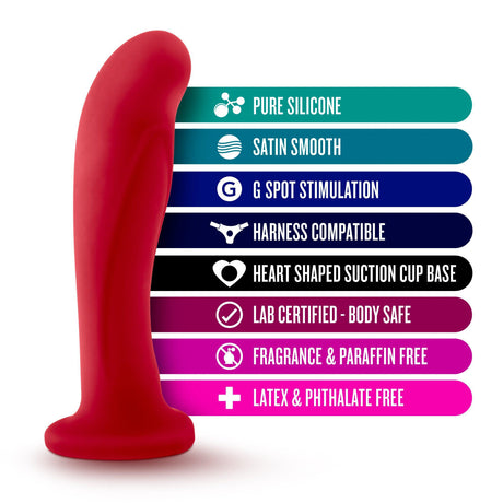 Blush Temptasia Jezebel Curved Silicone Dildo for Strap On