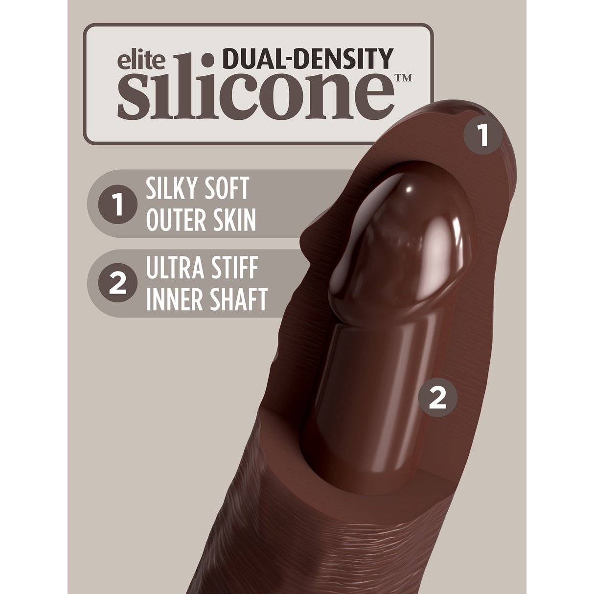 King Cock Elite 7 Inch Dual Density Vibrating Silicone Dildo