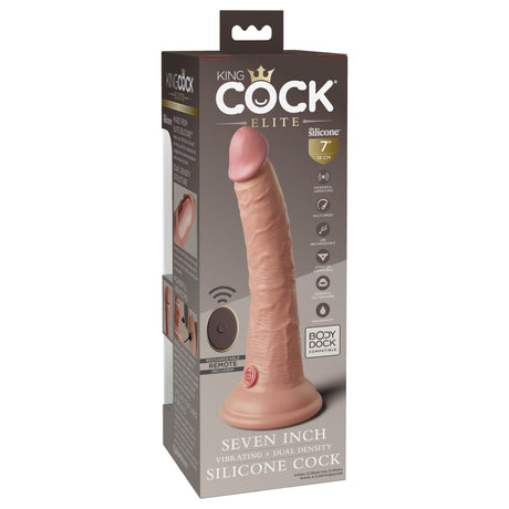 King Cock Elite 7 Inch Dual Density Vibrating Silicone Dildo