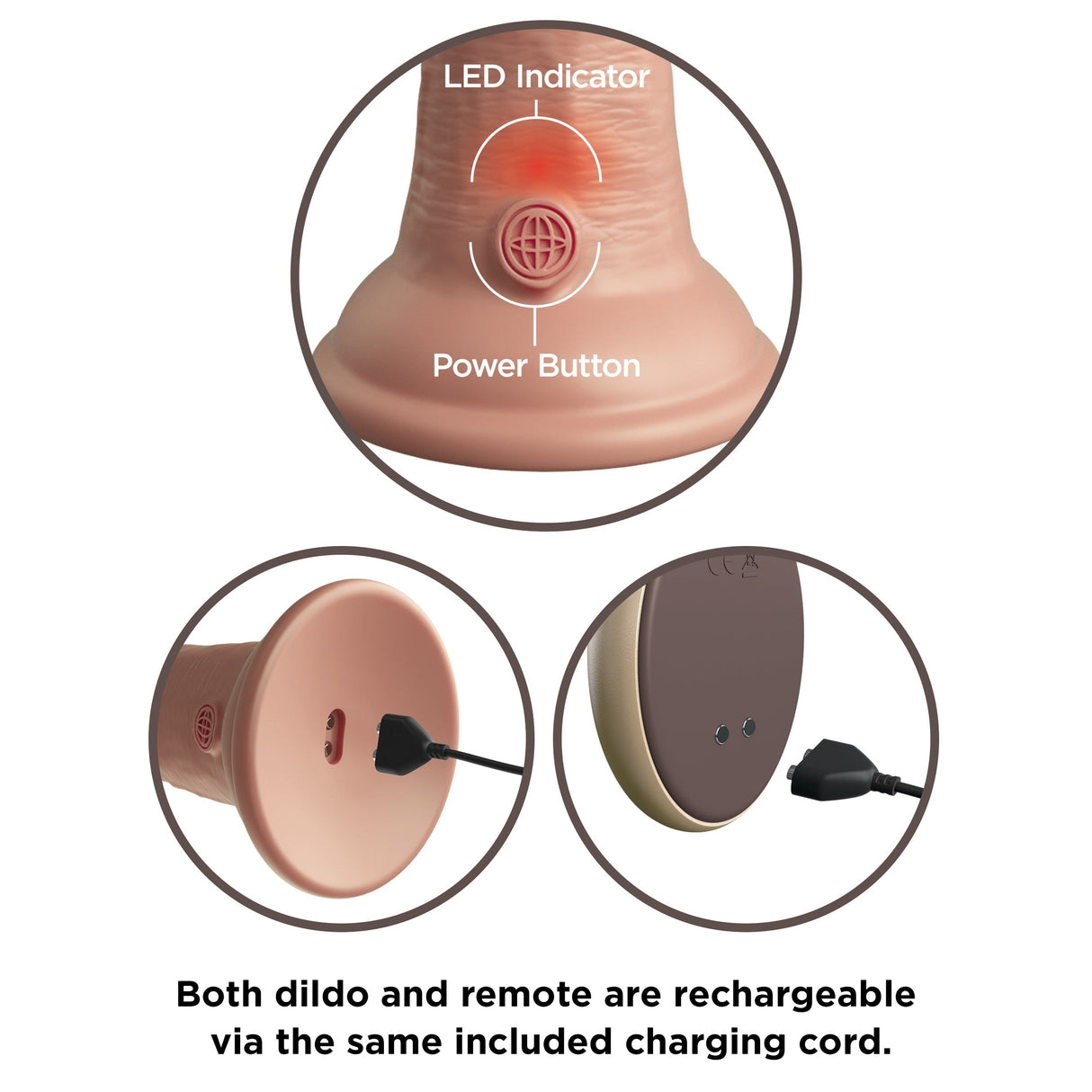 King Cock Elite 9 Inch Dual Density Vibrating Silicone Dildo