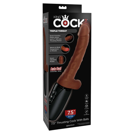 King Cock Plus 7.5" Thrusting Dildo with Balls