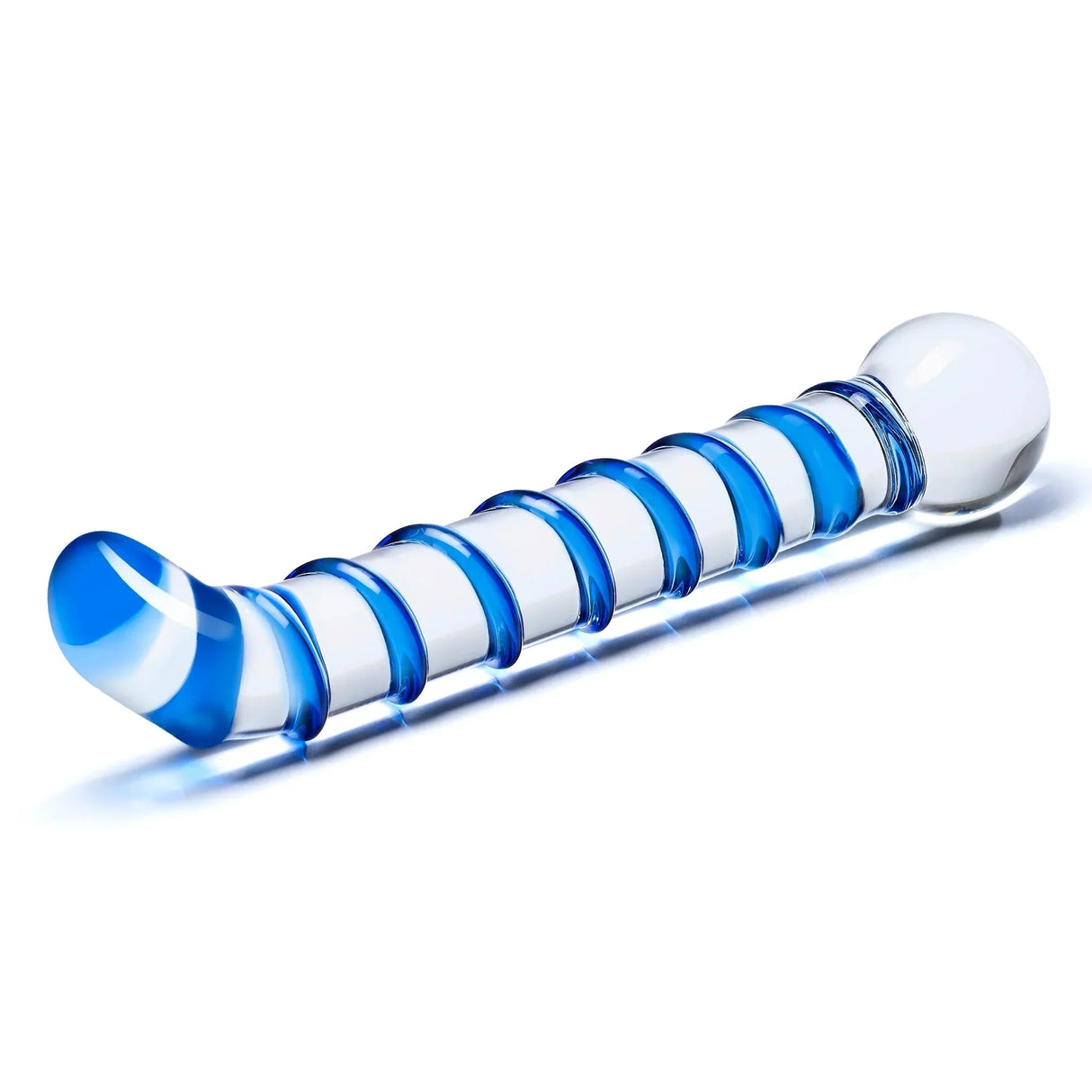 Mr. Swirly 6.5 Inch Glass Curved Dildo